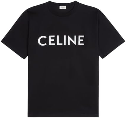 Celine Women's Logo Short-Sleeve Cotton T-Shirt, Black