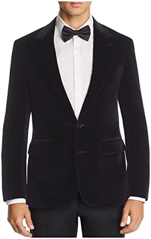 Canali Mens Black Single Breasted, Slim Fit Blazer Sport Coat 58R