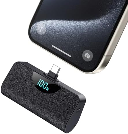Mini Portable Charger for iPhone 15, Upgraded 5200mAh USB C Power Bank, LCD Display Battery Pack Android Charger Compatible with iPhone 15/15 Plus/15 Pro/15 Pro Max,Samsung S23/S22, Android Phones