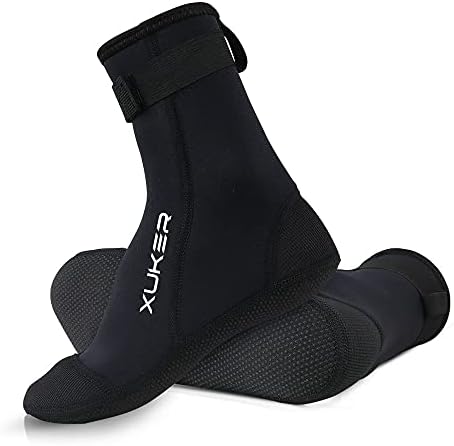 XUKER Neoprene Water Socks 3mm, Sand Proof Beach Volleyball Socks Water Shoes Diving Boots for Outdoor Water Sports