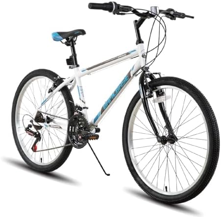 Hiland 24 26 inch Mountain Bike for Men Women, 21 Speeds High-Carbon Steel Frame, Sport Cycling MTB Bicycle for Adult