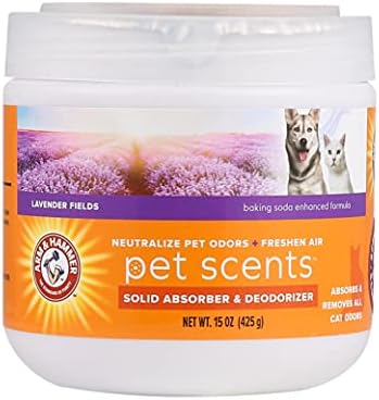 Arm & Hammer For Pets Scents Solid Gel Deodorizer in Lavender Fields Scent | Room Deodorizer for Homes with Pets, Odor Removing Gel for Pet Smells, 15 Ounces