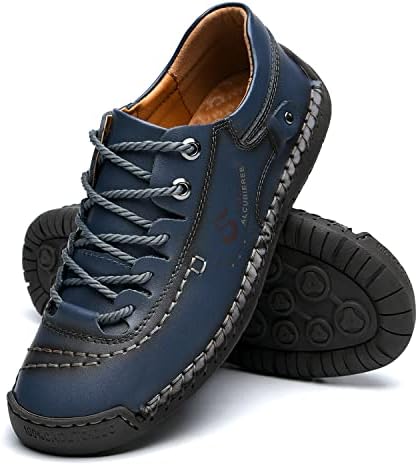 alcubieree Mens Leather Casual Shoes Comfortable Fashion Sneakers Loafers Lightweight Dress Walking Driving Shoes for Men（Size 7.5-13）