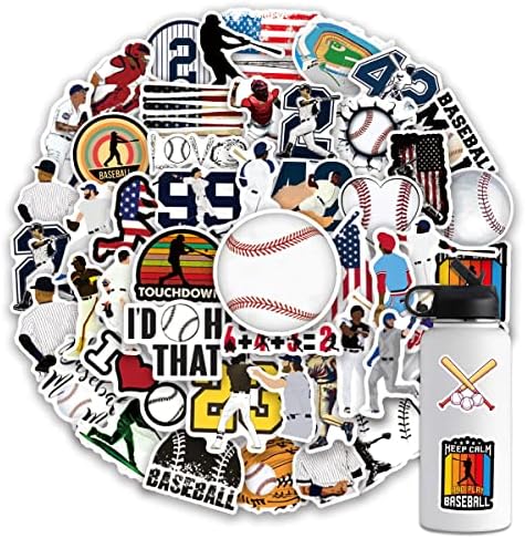 Baseball Stickers 100PCS Sports Baseball Stickers for Water Bottles,Baseball Sticker,Baseball Helmet Stickers Gifts for Boys/Girls,Baseball Gifts for Teen Boys Stickers and Decals(Baseball Stickers)