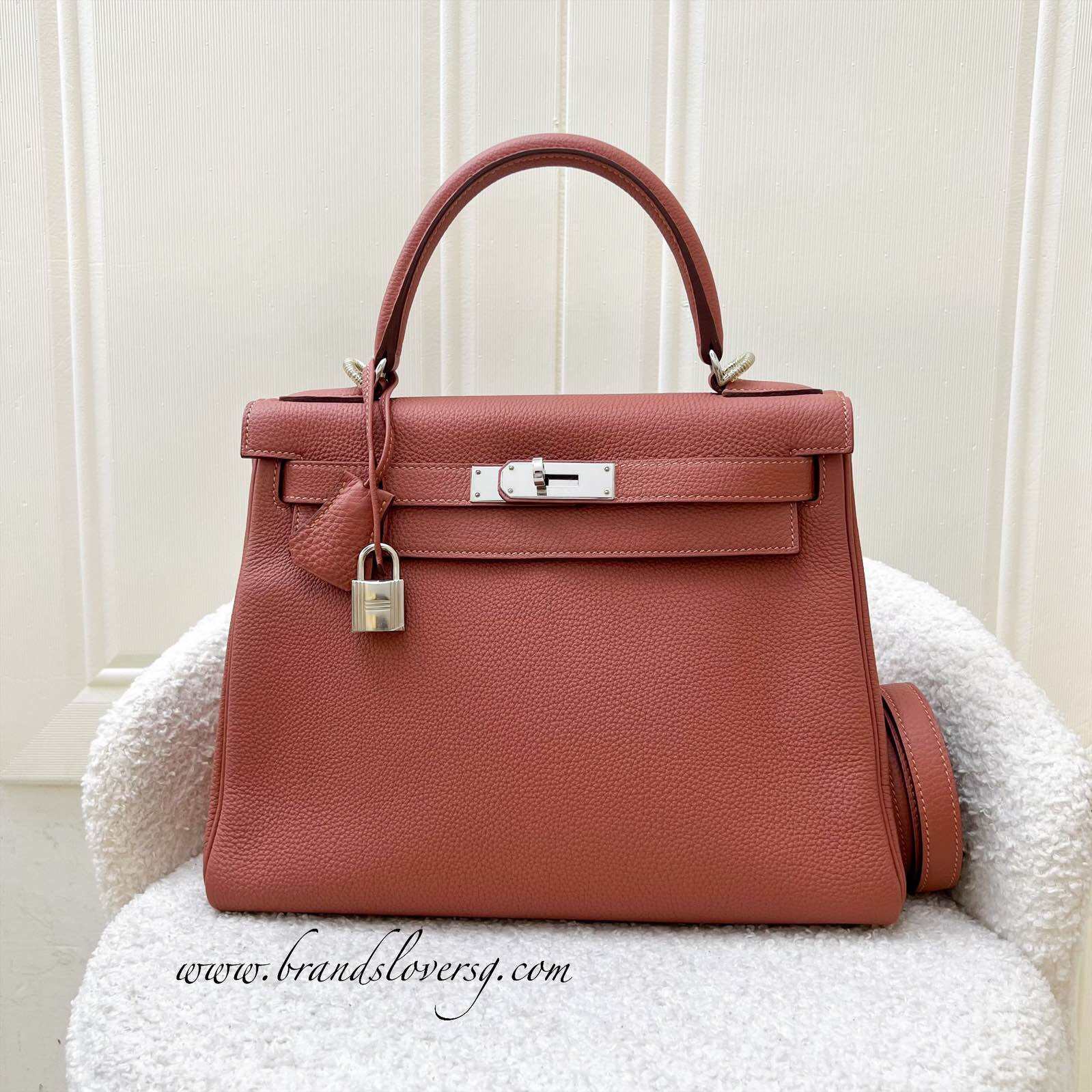 (Pre-loved) Hermes Kelly 28 in Rosy Togo Leather and PHW