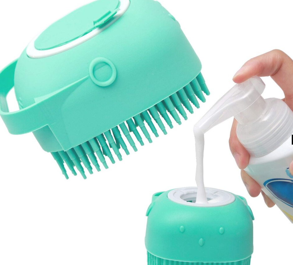 Pet Dog Shampoo Massage Brush Cat Massage Comb Bath Brush Short Hair Soft Silicone Brush