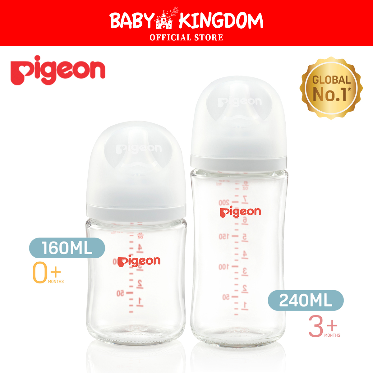 Pigeon SofTouch™ Nursing Bottle Glass (160ml/240ml)