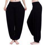 HOLA Sports Casual Modal Yoga Pants Summer Women's Stretch Loose Soft Comfortable Long Trousers(Black)