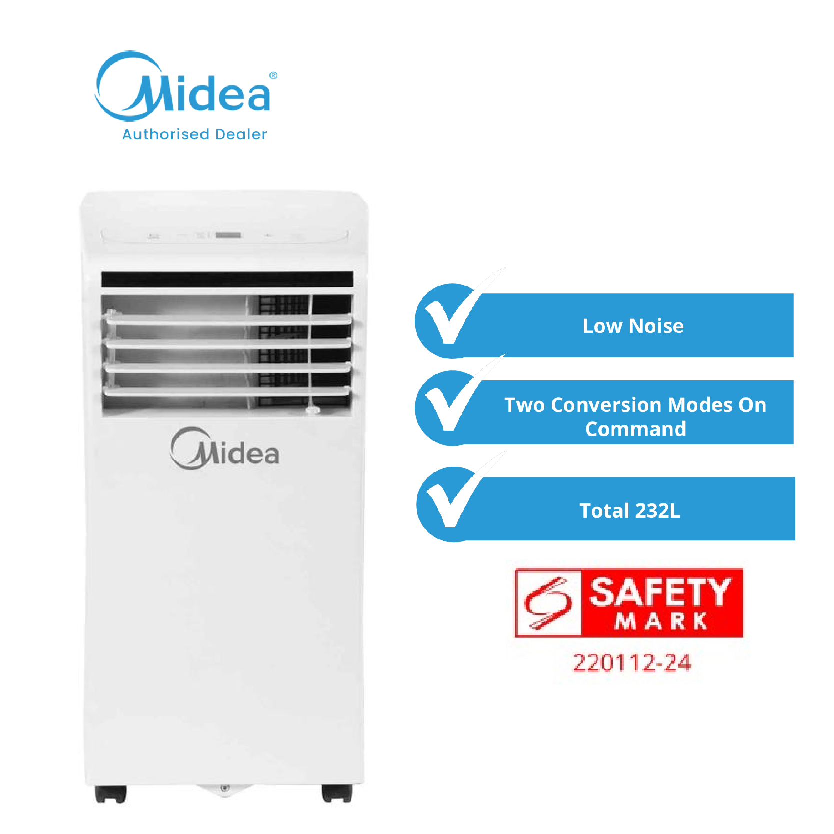 Midea 9000BTU Portable Air Conditioner MPHA-09CRN7 (INSTALLATION NOT INCLUDED)