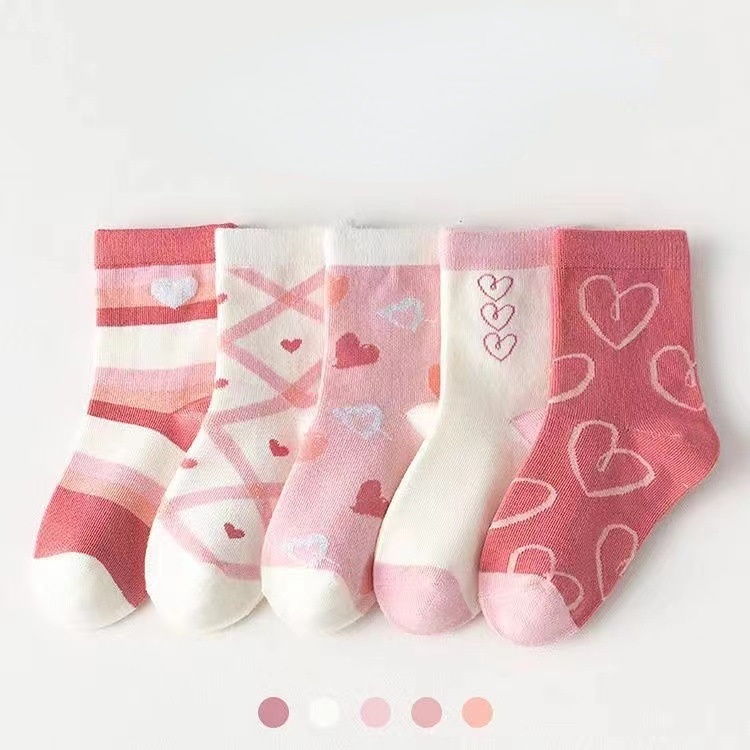 5 Pairs Spring Autumn Children's Socks Cute Cartoon Baby Socks Winter Boys Girls Cotton Socks
