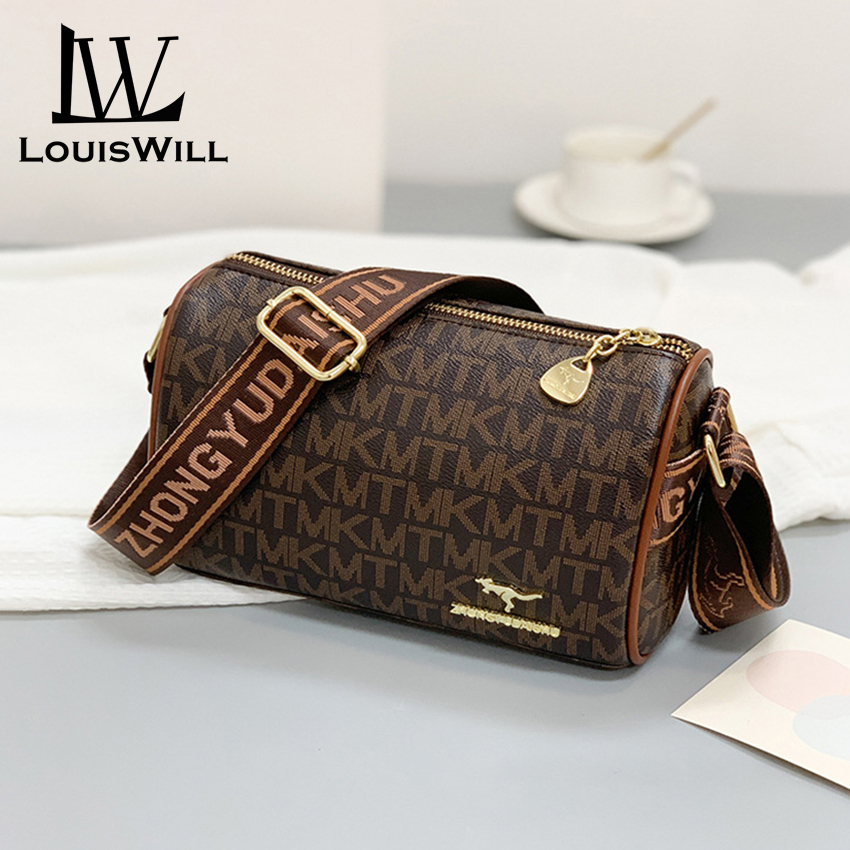 LouisWill Women's Bag Shoulder Bag Pillow Bag Crossbody Messenger Large Capacity Retro Printing Adjustable Shoulder Straps Zipper Inner Pocket
