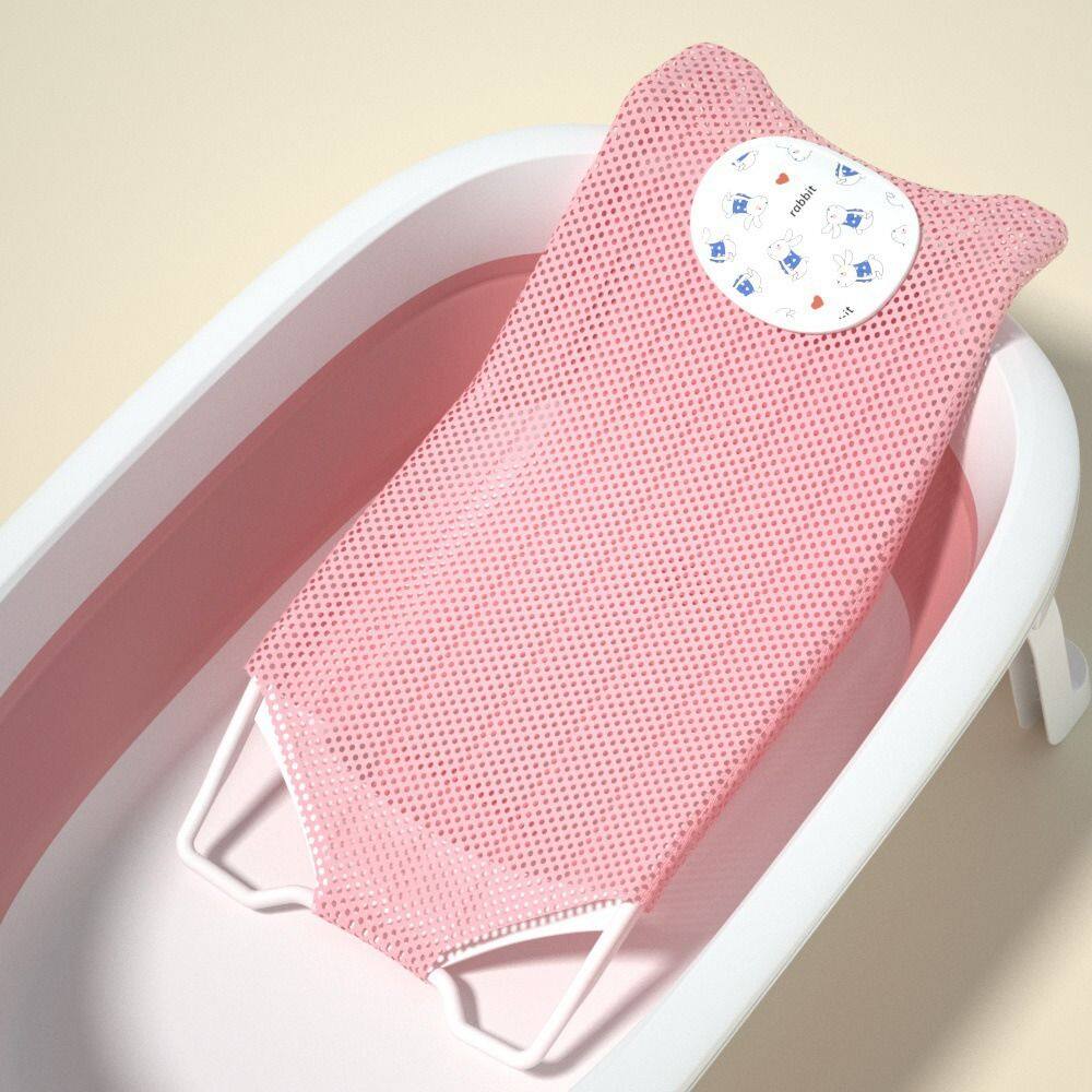 GGW Cute Comfortable Arc Hook Design Anti-slip Baby Bath Rack Baby Care Product Baby Bath Cushion Shower Support Mat Newborn Bath Seat Infant Bathtub Pad